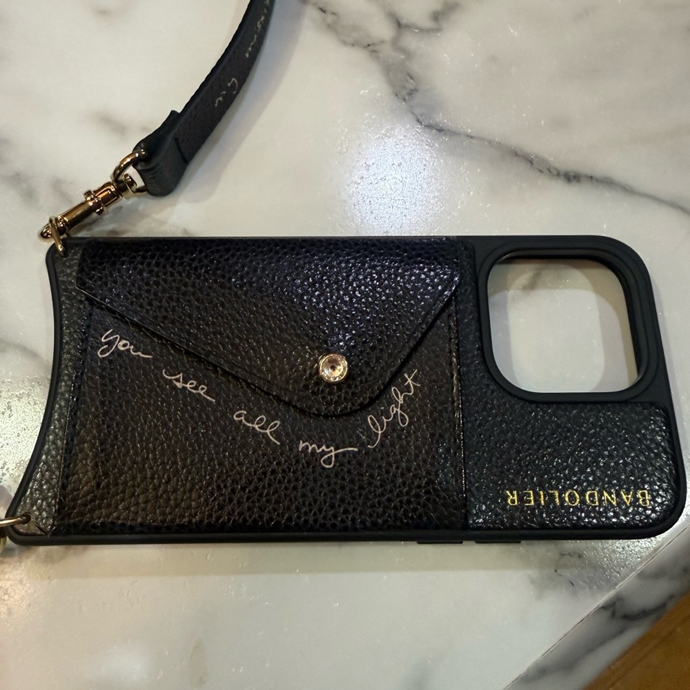 Bandolier Black Phone Case with Gold Accents